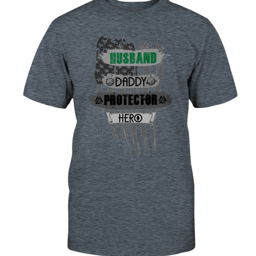 Husband - Daddy - Protector - Hero Cotton T-Shirt - USA