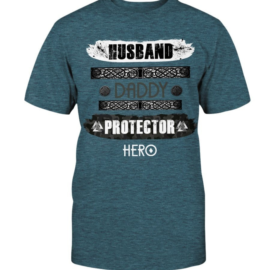 Husband - Daddy - Protector - Hero Premium T-Shirt - Made In The USA