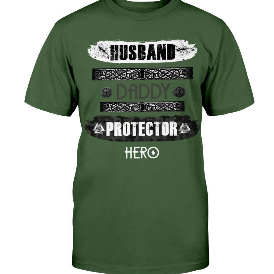 Husband - Daddy - Protector - Hero Premium T-Shirt - Made In The USA