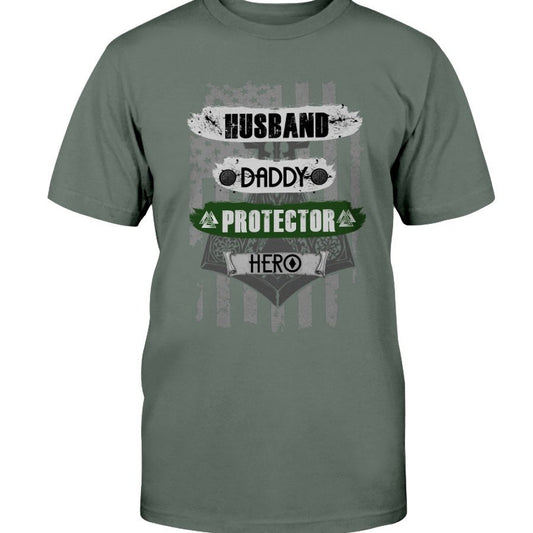 Husband - Daddy - Protector - Hero Premium T-Shirt - Leaf Green