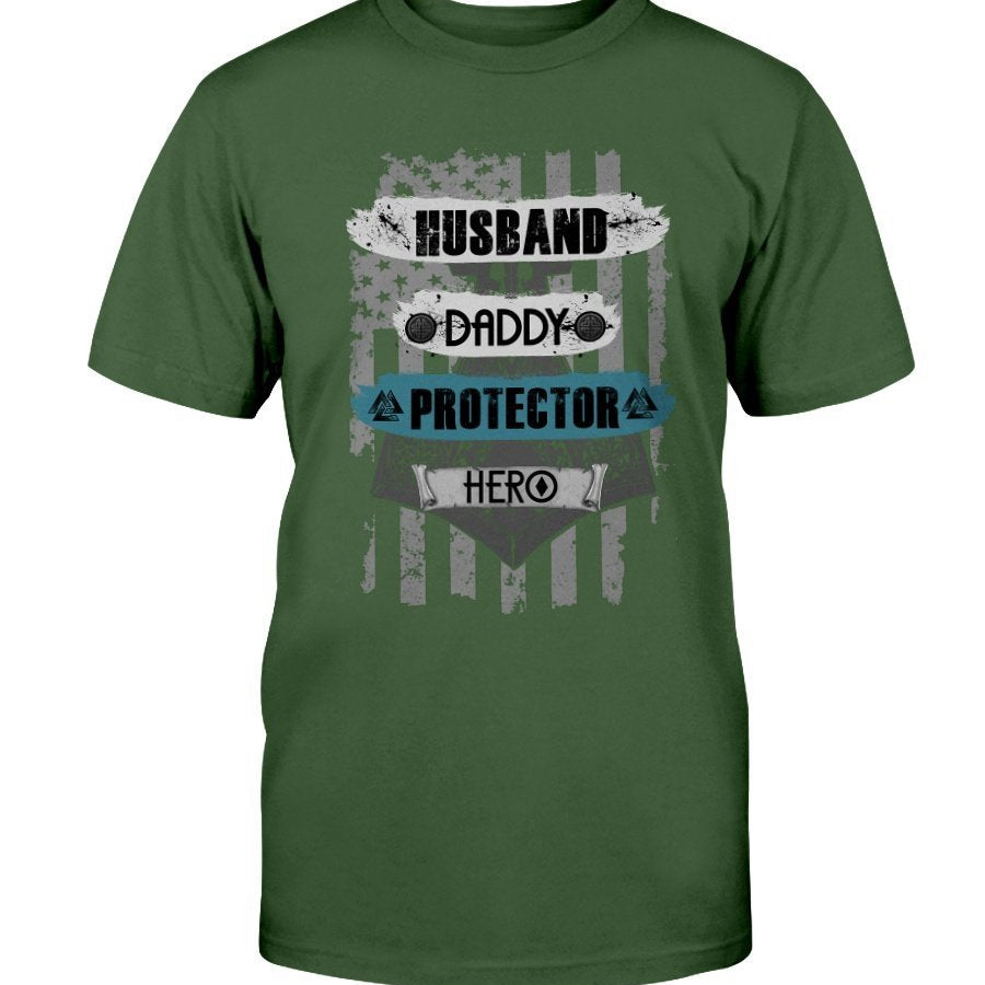 Husband - Daddy - Protector - Hero Premium T-Shirt - Torquise