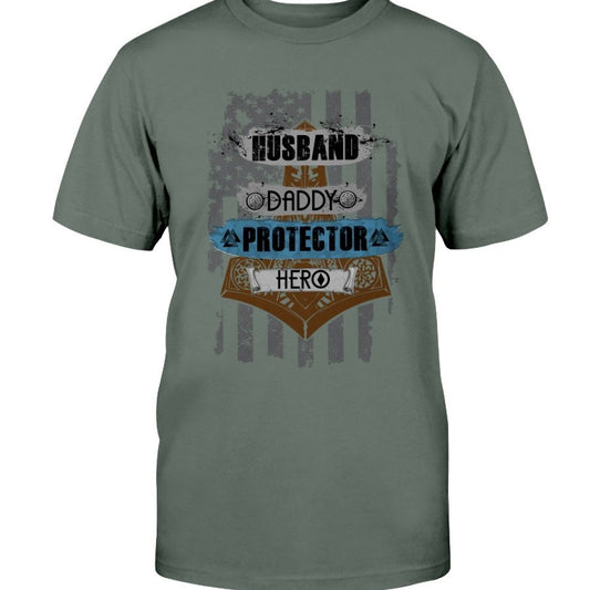 Husband - Daddy - Protector - Hero Premium T-Shirt - Mud Brown