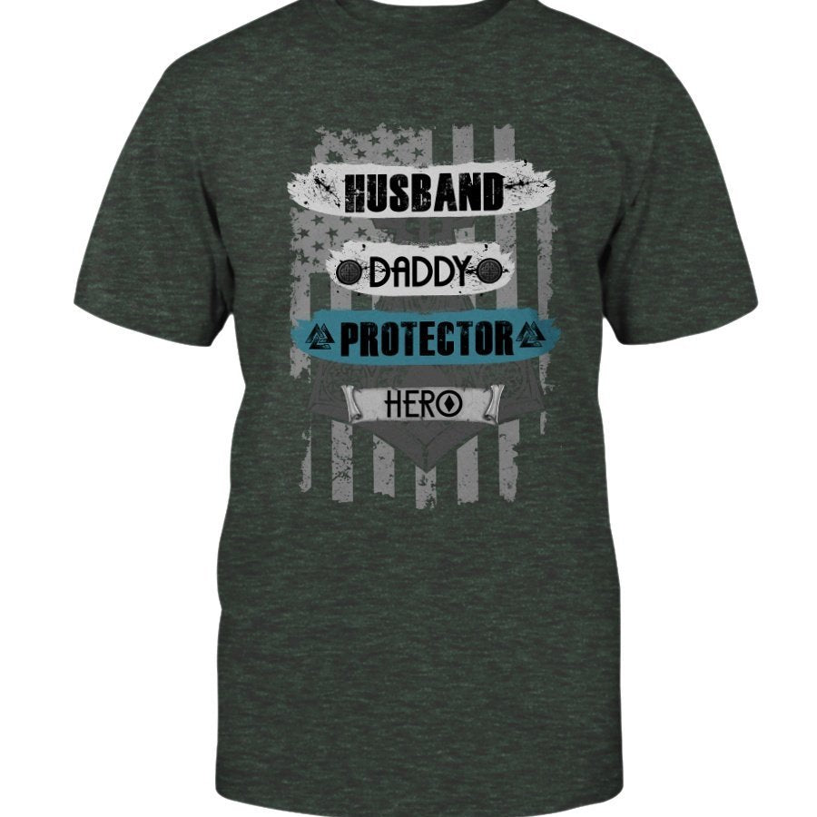 Husband - Daddy - Protector - Hero Premium T-Shirt - Torquise
