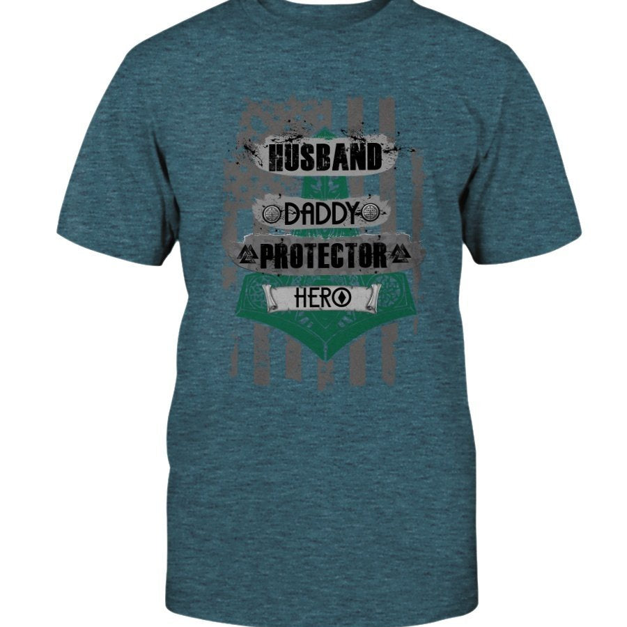 Husband - Daddy - Protector - Hero Premium T-Shirt - Green & Camo