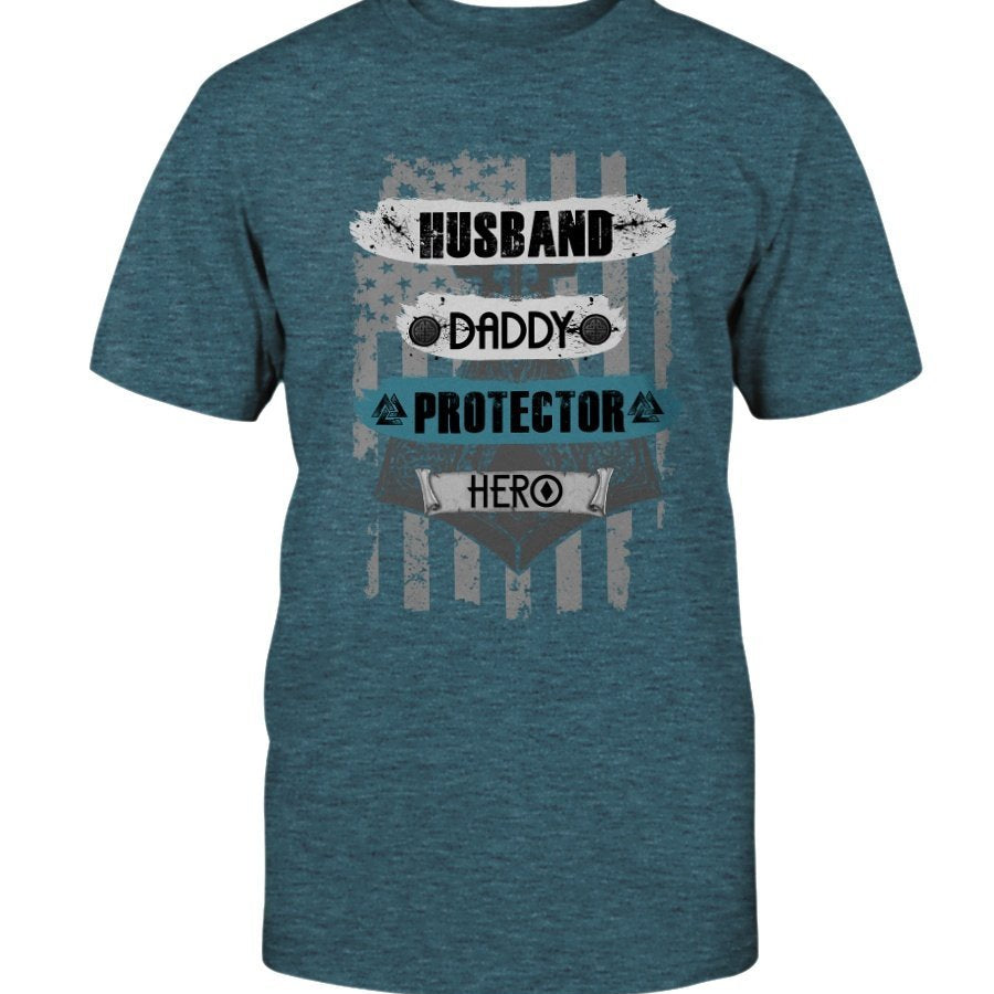Husband - Daddy - Protector - Hero Premium T-Shirt - Torquise