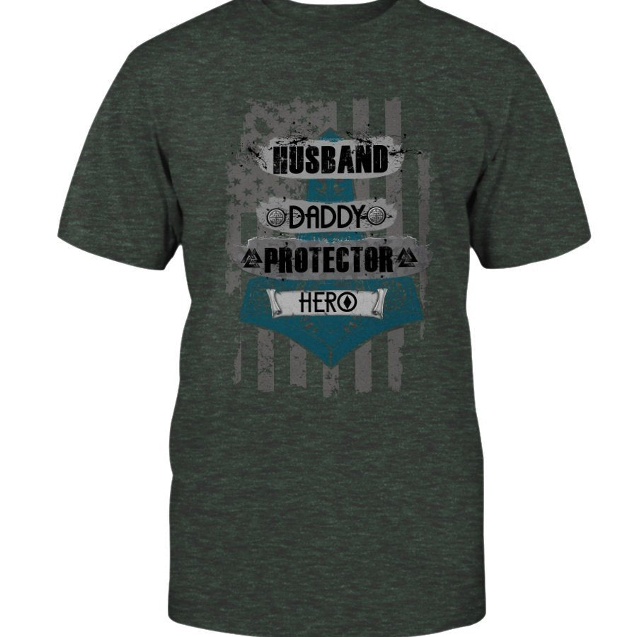 Husband - Daddy - Protector - Hero Premium T-Shirt - Light USA