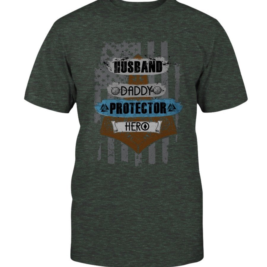 Husband - Daddy - Protector - Hero Premium T-Shirt - Mud Brown