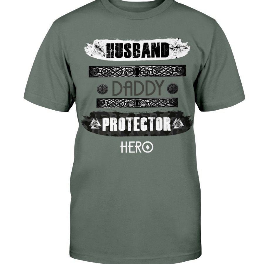 Husband - Daddy - Protector - Hero Premium T-Shirt - Made In The USA