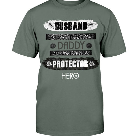 Husband - Daddy - Protector - Hero Premium T-Shirt - Made In The USA