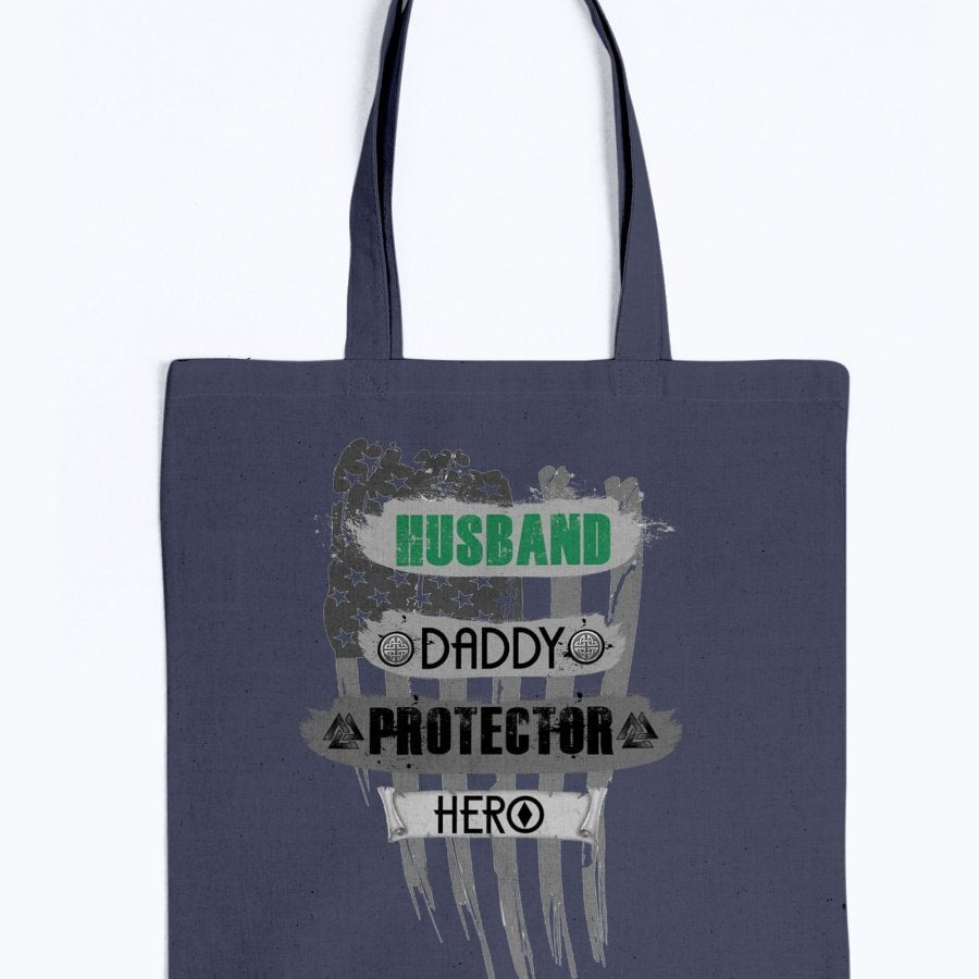 Husband - Daddy - Protector - Hero Tote - Green / Black USA