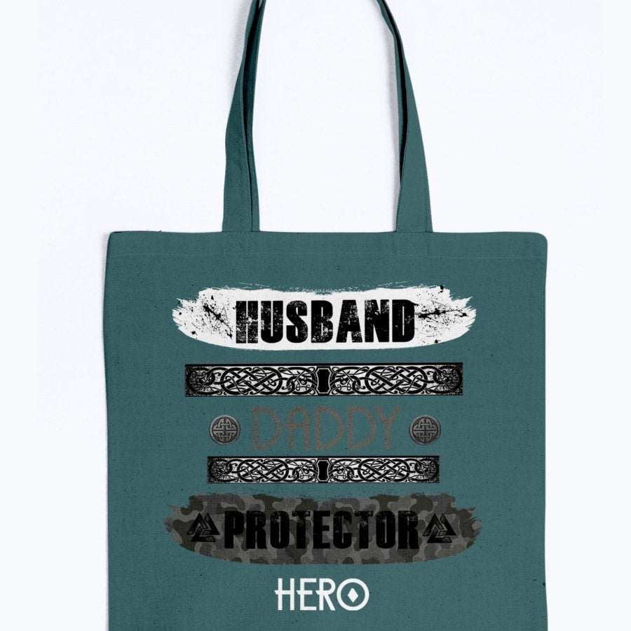 Husband - Daddy - Protector - Hero Tote - Grey Camo