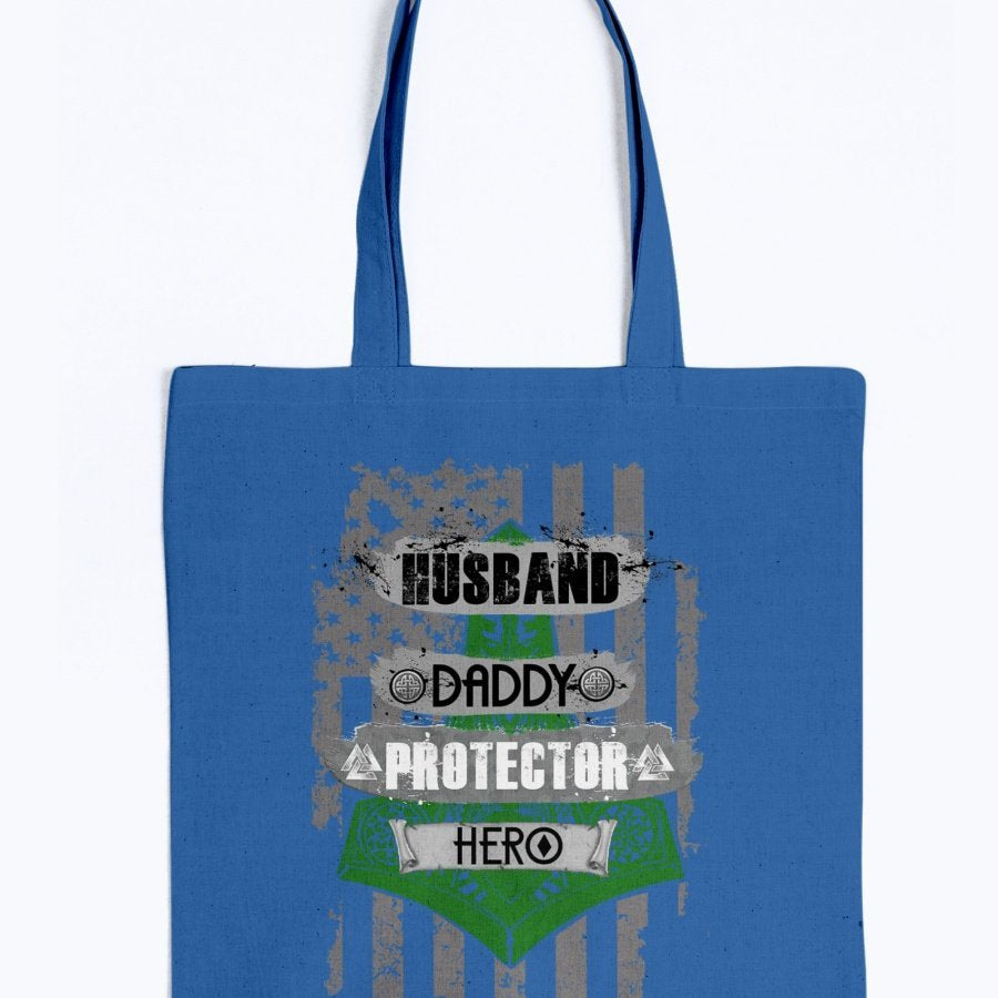 Husband - Daddy - Protector - Hero Tote - Green / Black USA
