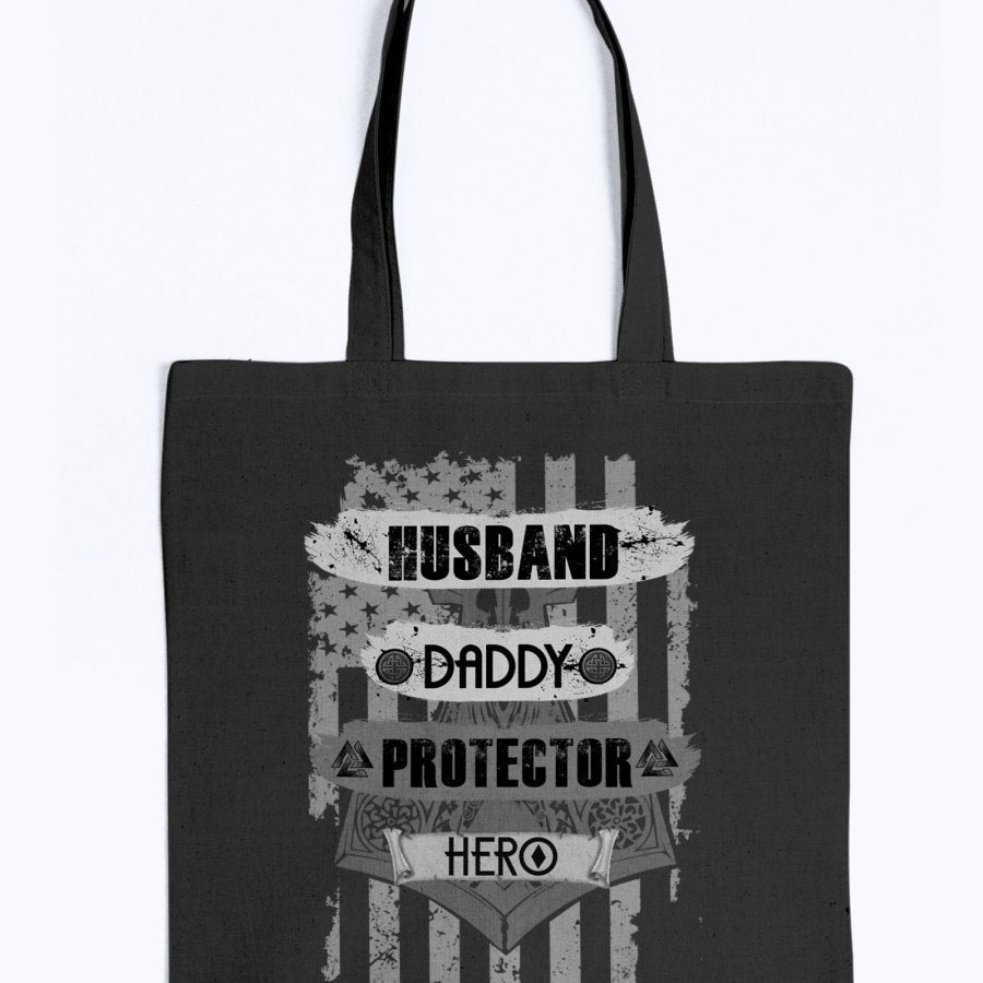 Husband - Daddy - Protector - Hero Tote - Grey Camo