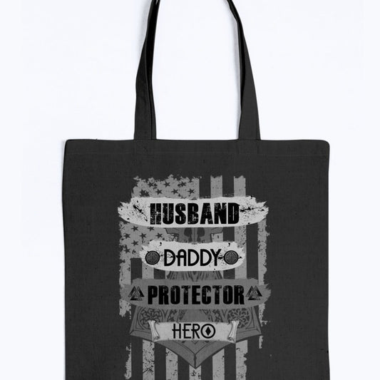 Husband - Daddy - Protector - Hero Tote - Grey Camo