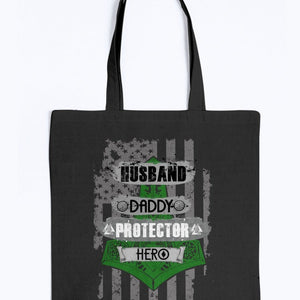 Husband Daddy Protector Hero tote, Green/Black