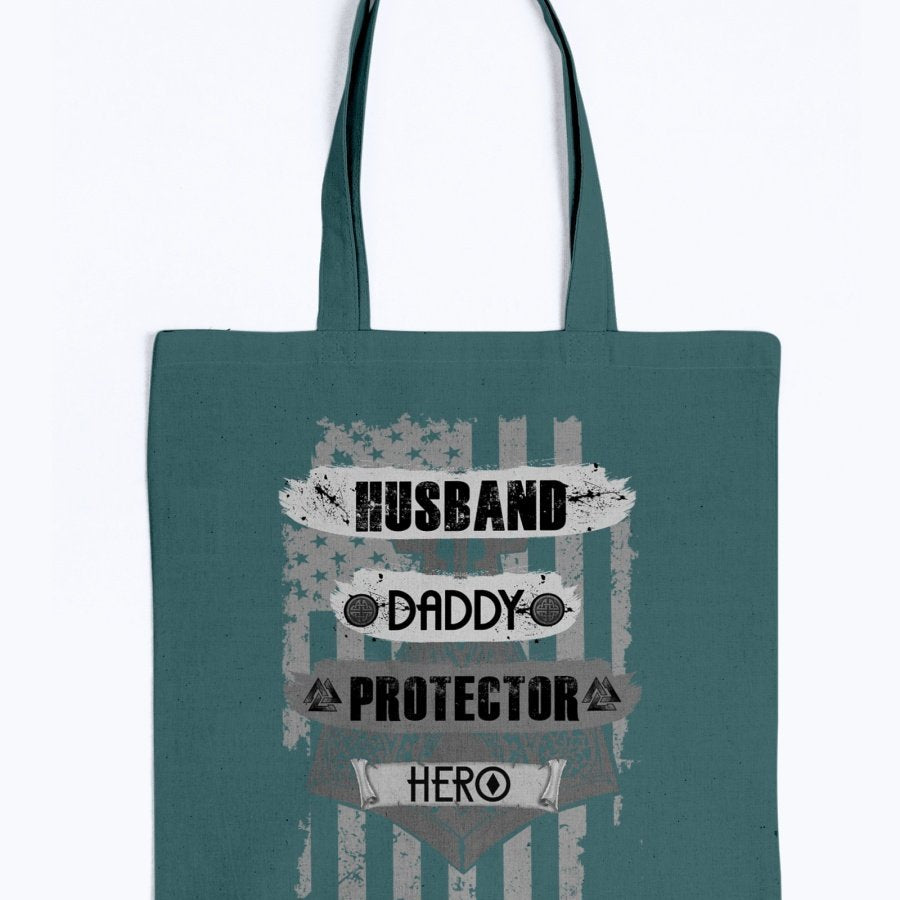 Husband - Daddy - Protector - Hero Tote - Grey Camo