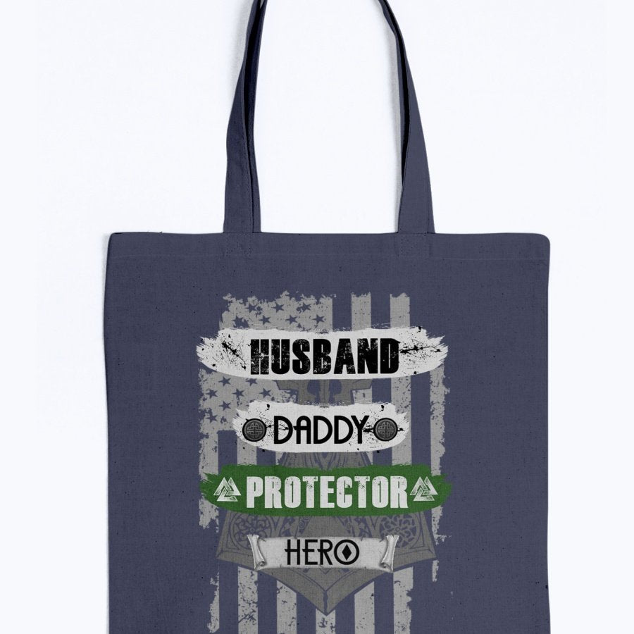 Husband - Daddy - Protector - Hero Tote - Dark Green USA