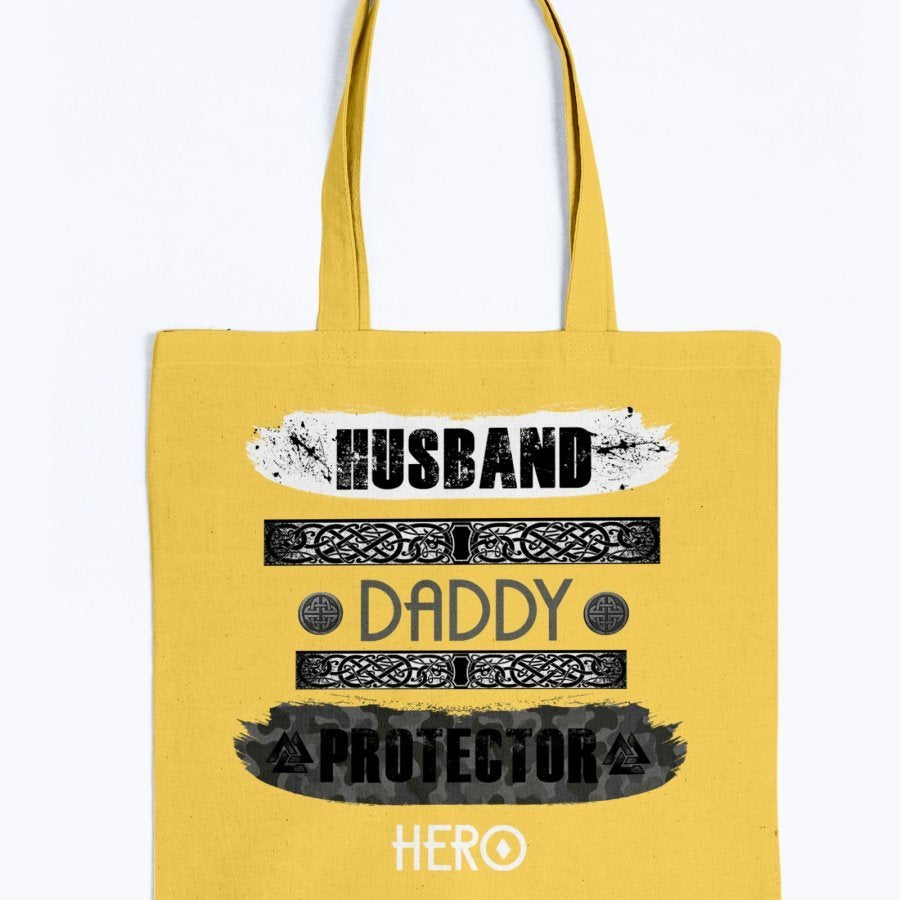 Husband - Daddy - Protector - Hero Tote - Grey Camo