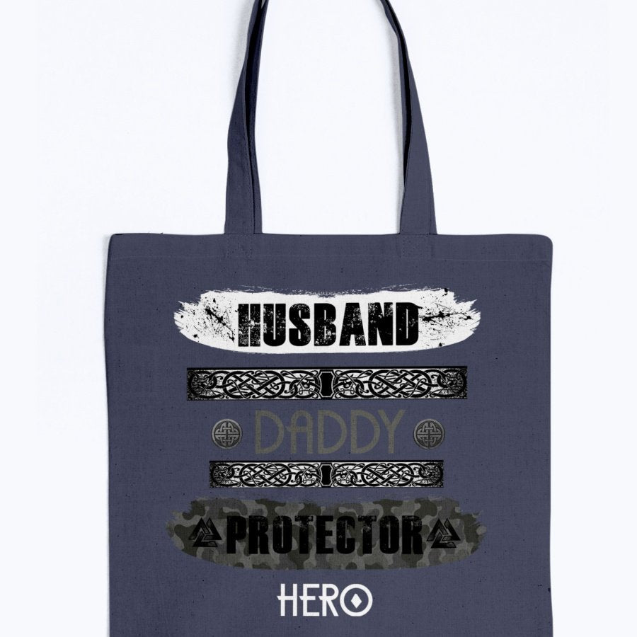 Husband - Daddy - Protector - Hero Tote - Grey Camo