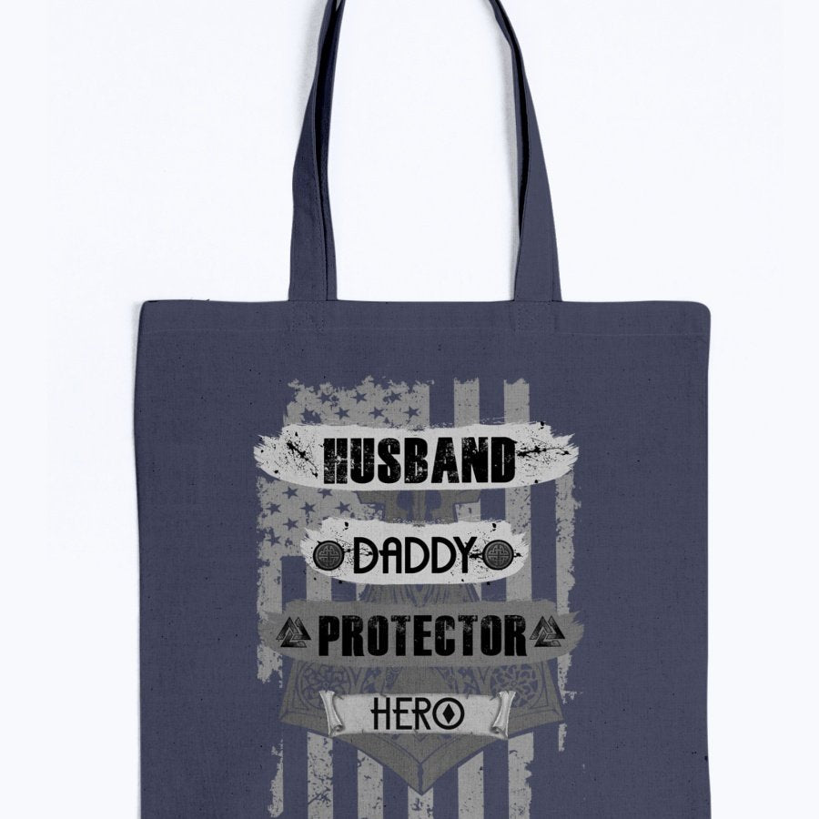 Husband - Daddy - Protector - Hero Tote - Grey Camo