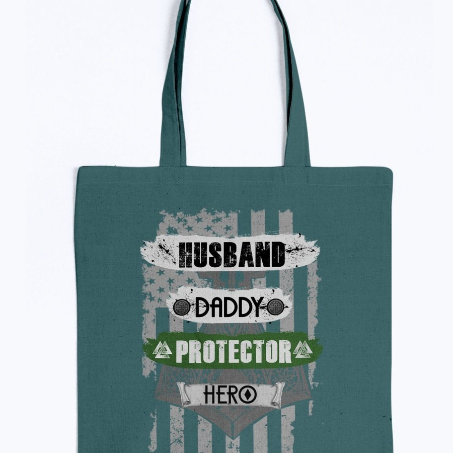 Husband - Daddy - Protector - Hero Tote - Dark Green USA