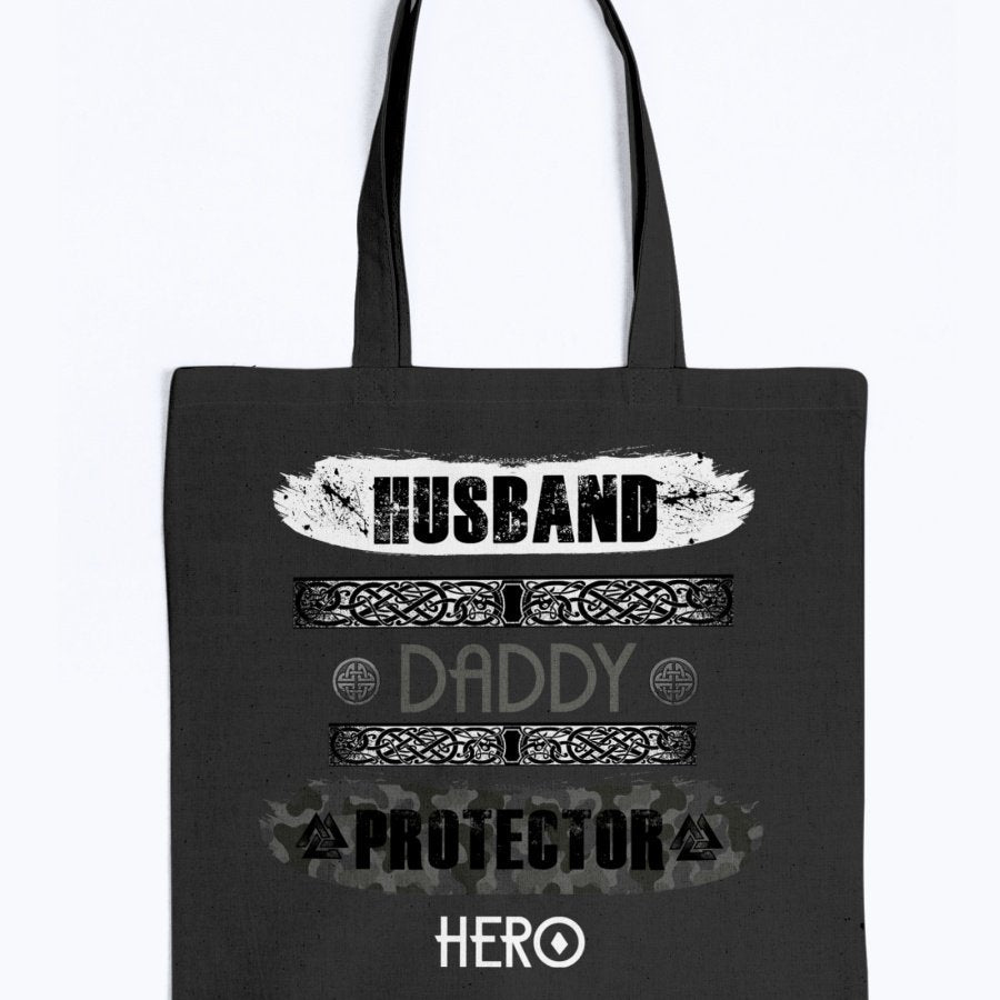 Husband - Daddy - Protector - Hero Tote - Grey Camo