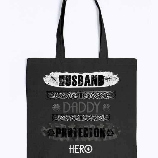 Husband - Daddy - Protector - Hero Tote - Grey Camo