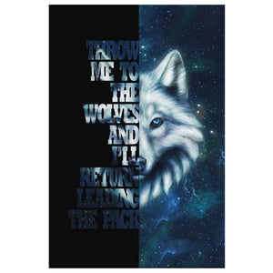 Ice wolf Viking wall art, Norse home decor