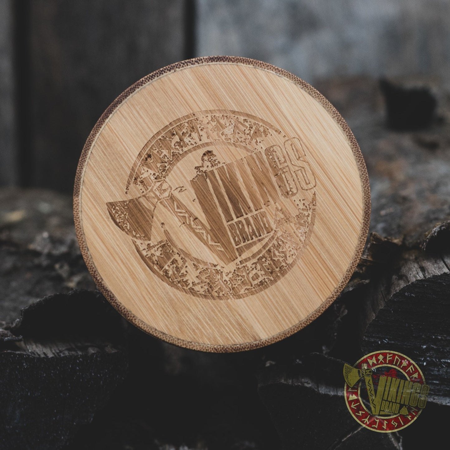 Ivar Viking Wooden Watch with Helm of Awe Viking Symbol & Engraved Die in Battle & Go To Valhalla Saying - VikingsBrand