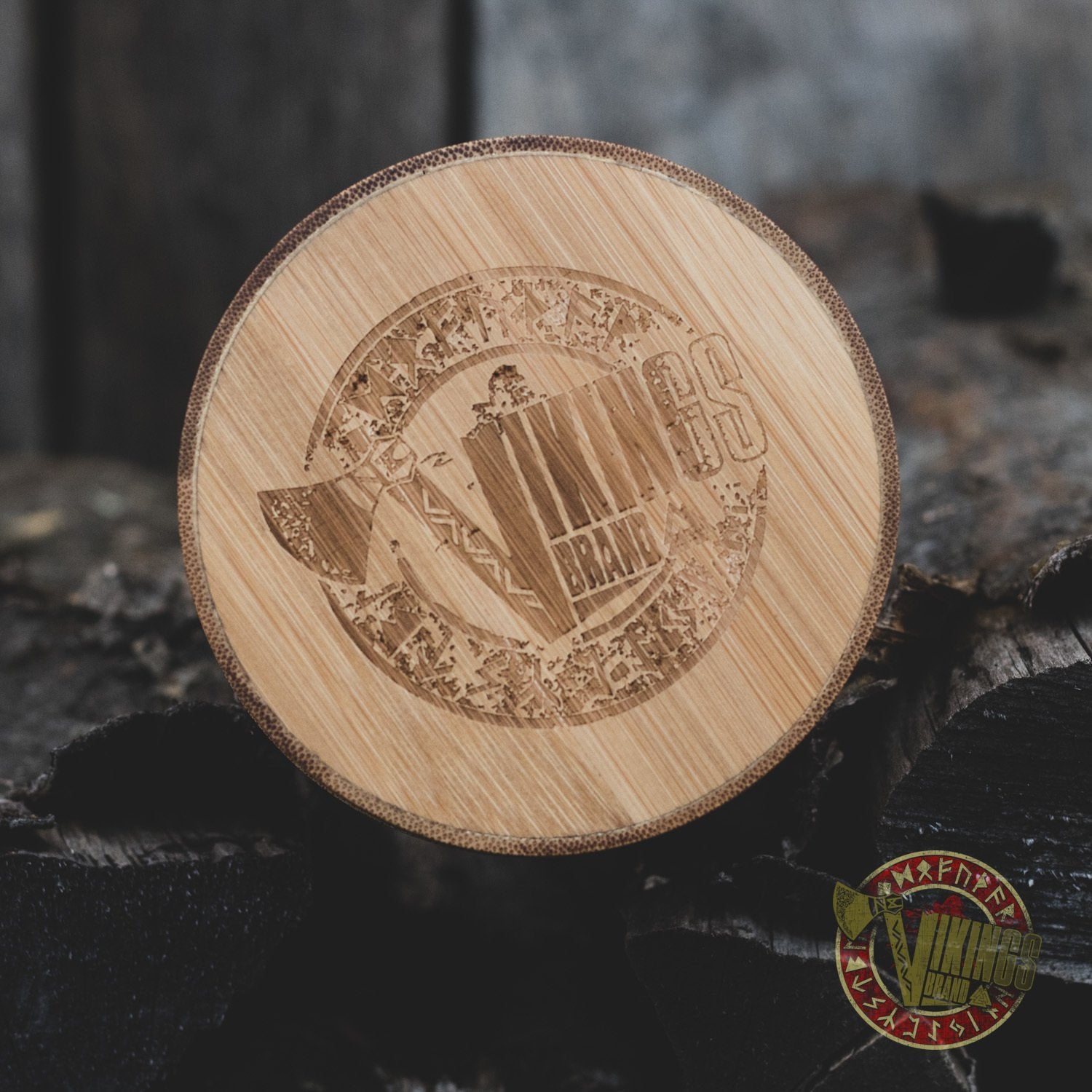 Ivar Viking Wooden Watch with Helm of Awe Viking Symbol & Engraved Die in Battle & Go To Valhalla Saying - VikingsBrand