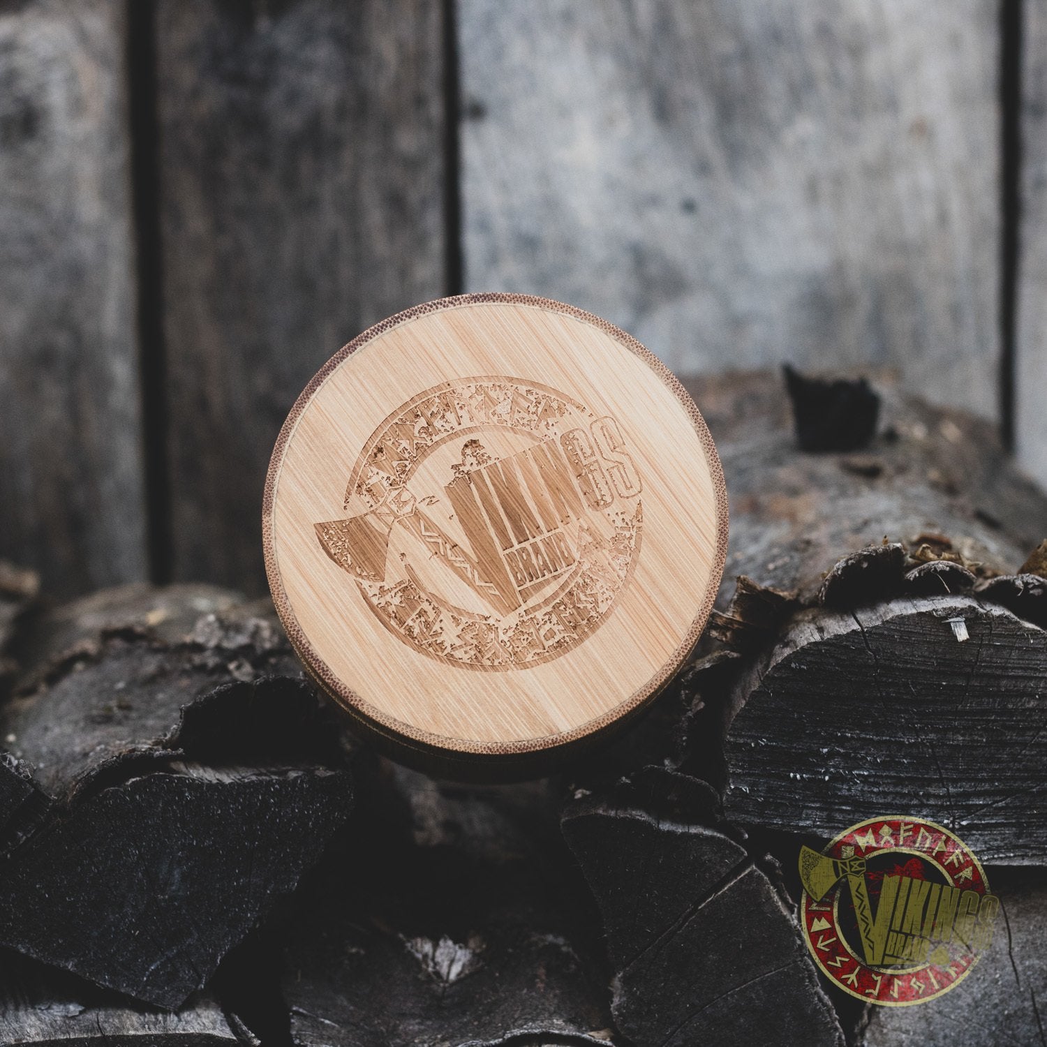 Ivar Viking Wooden Watch with Helm of Awe Viking Symbol & Engraved Die in Battle & Go To Valhalla Saying - VikingsBrand