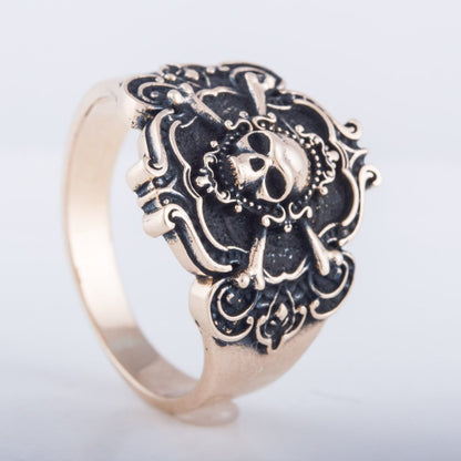 Jolly Roger Bronze Ring Unique Handmade Jewelry