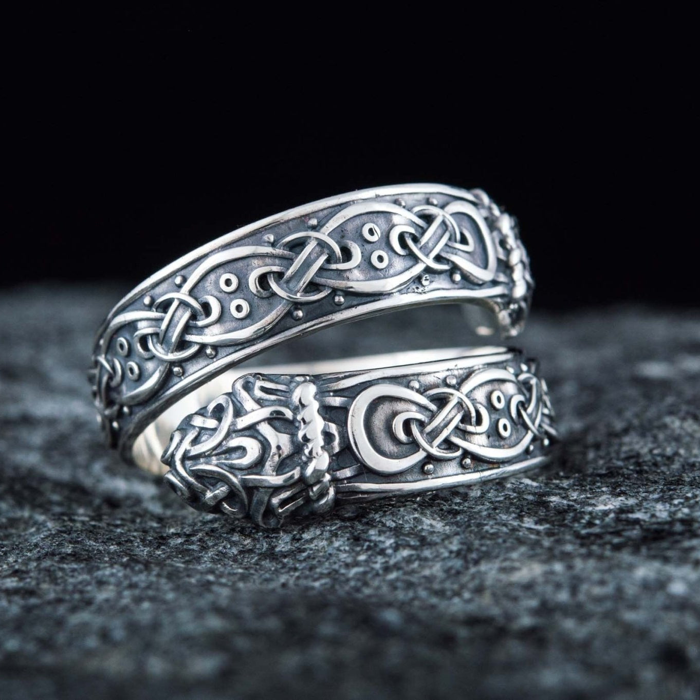 Jormungand Norse Serpent 925 Sterling Silver Viking Ring - VikingsBrand