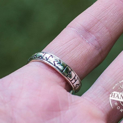 Jormungand Ring with Elder Futhark Runes - VikingsBrand