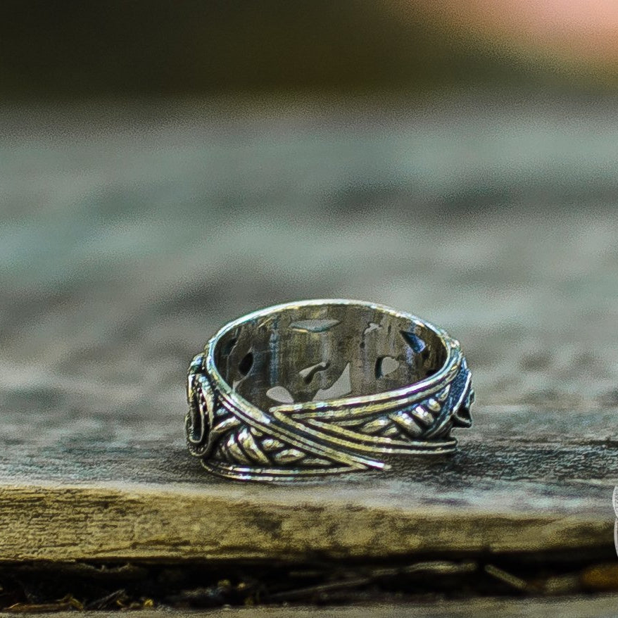 Jormungandr 925 Sterling Silver Handcrafted Norse Ring - VikingsBrand