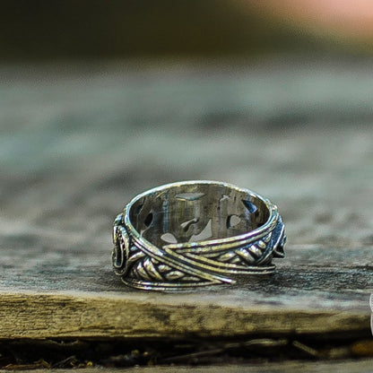 Jormungandr 925 Sterling Silver Handcrafted Norse Ring - VikingsBrand