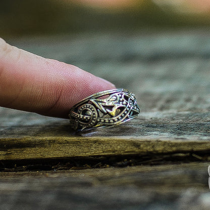 Jormungandr 925 Sterling Silver Handcrafted Norse Ring - VikingsBrand