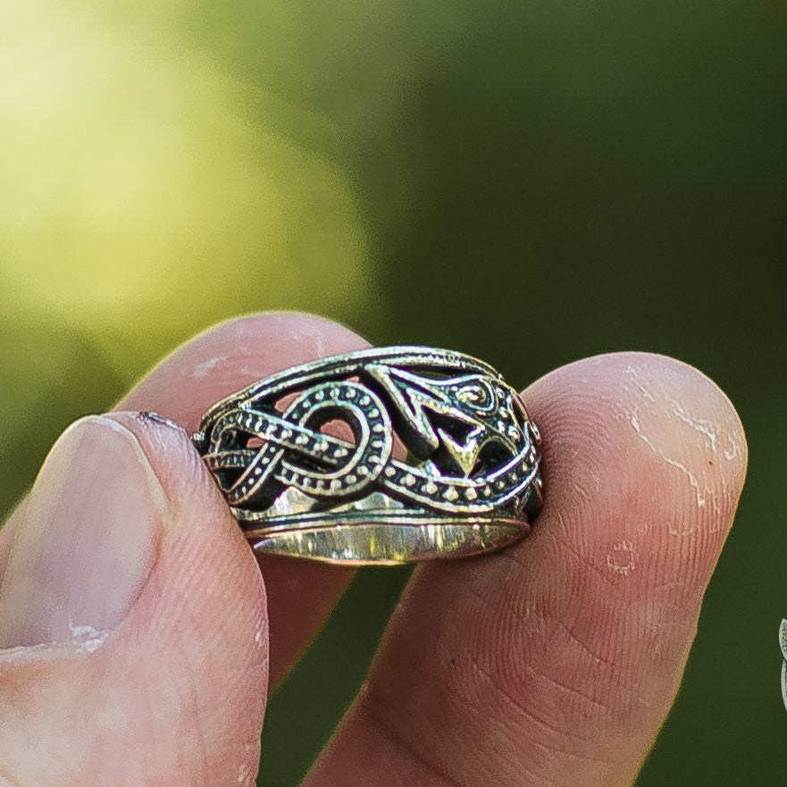 Jormungandr 925 Sterling Silver Handcrafted Norse Ring - VikingsBrand