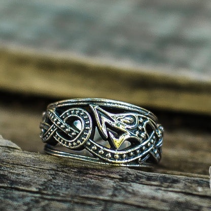 Jormungandr 925 Sterling Silver Handcrafted Norse Ring - VikingsBrand