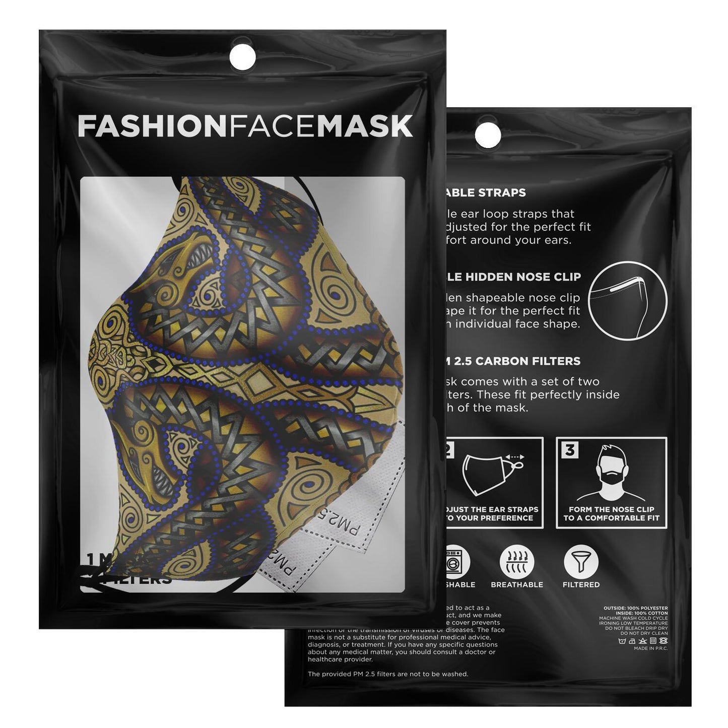 Jörmungandr Viking Face Mask Cover - Color Variation #2