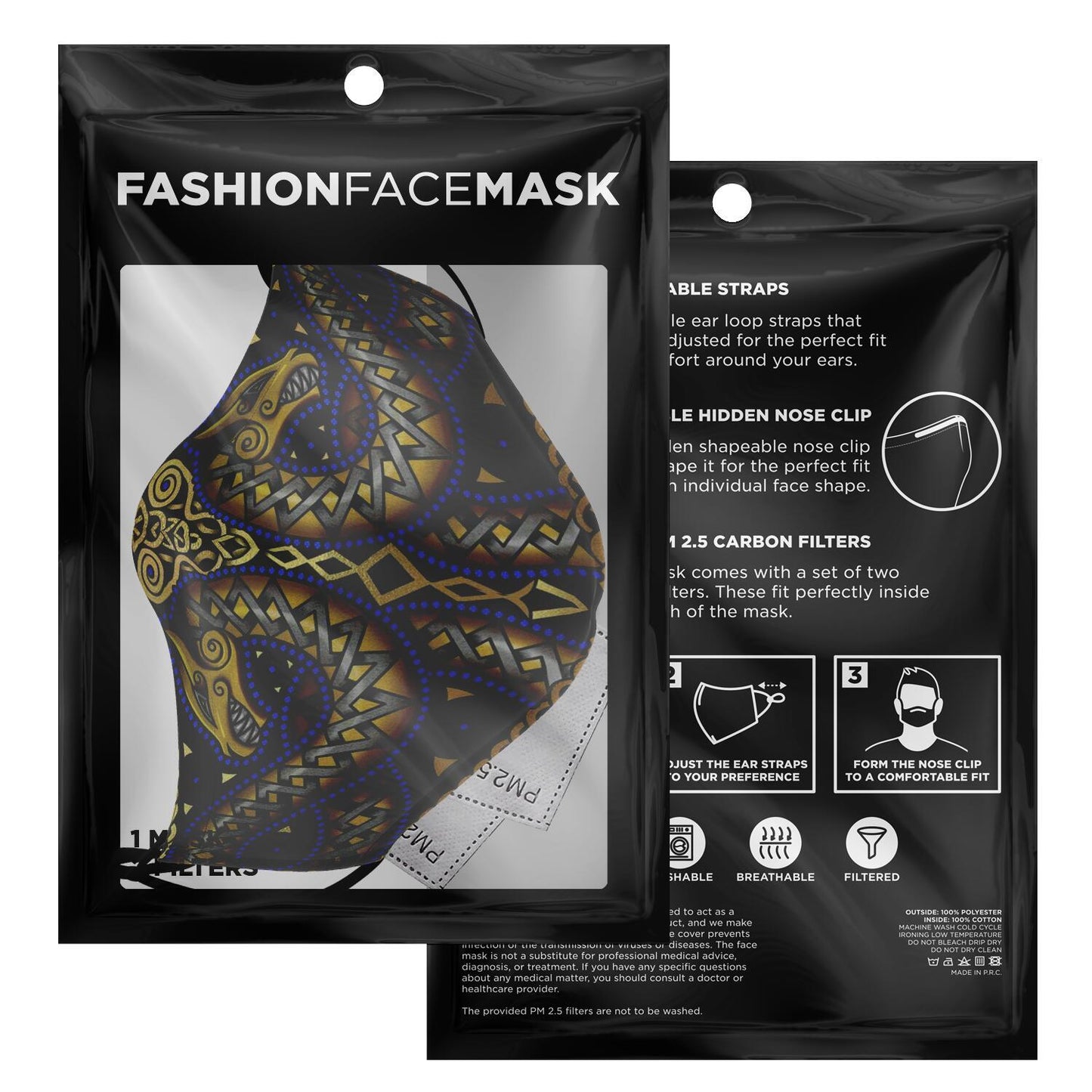 Jörmungandr Viking Face Mask Cover - Color Variation #3