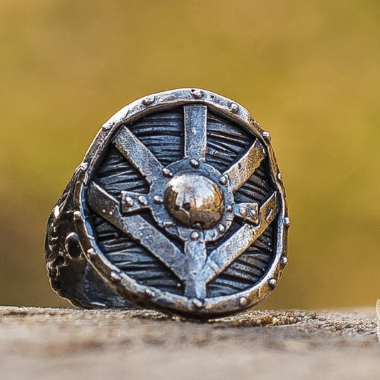 Lagertha's Shield 925 Sterling Silver Viking Ring - VikingsBrand