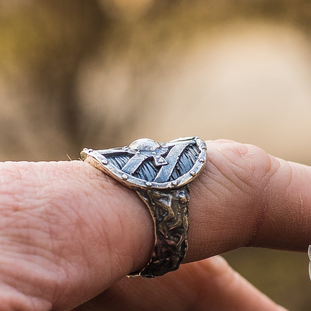 Lagertha's Shield 925 Sterling Silver Viking Ring - VikingsBrand