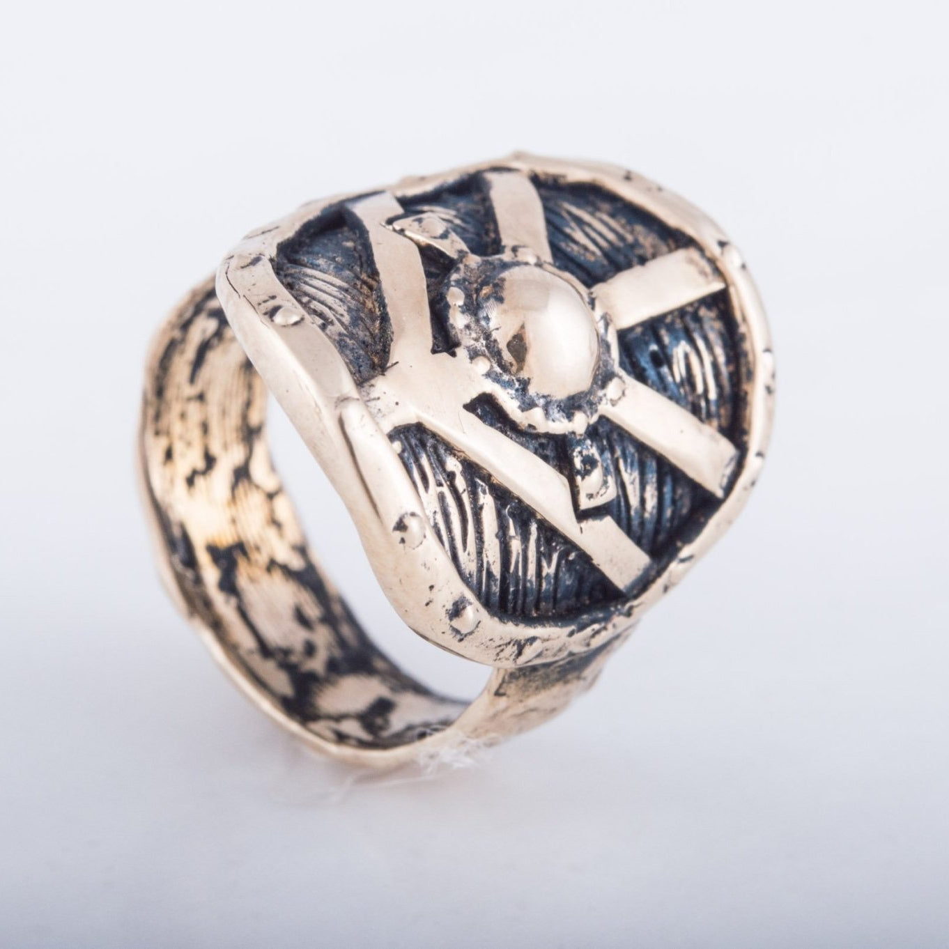 Lagertha's Shield Handcrafted Bronze Viking Ring