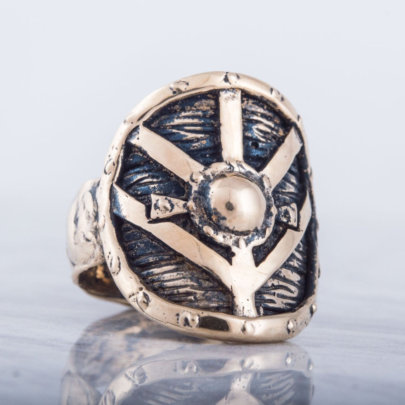 Lagertha's Shield Handcrafted Bronze Viking Ring