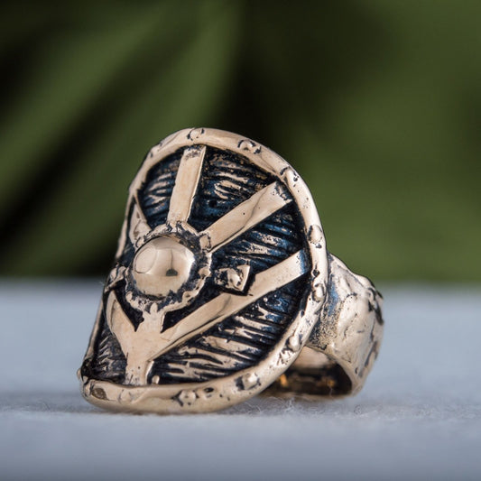 Lagertha's Shield Handcrafted Bronze Viking Ring