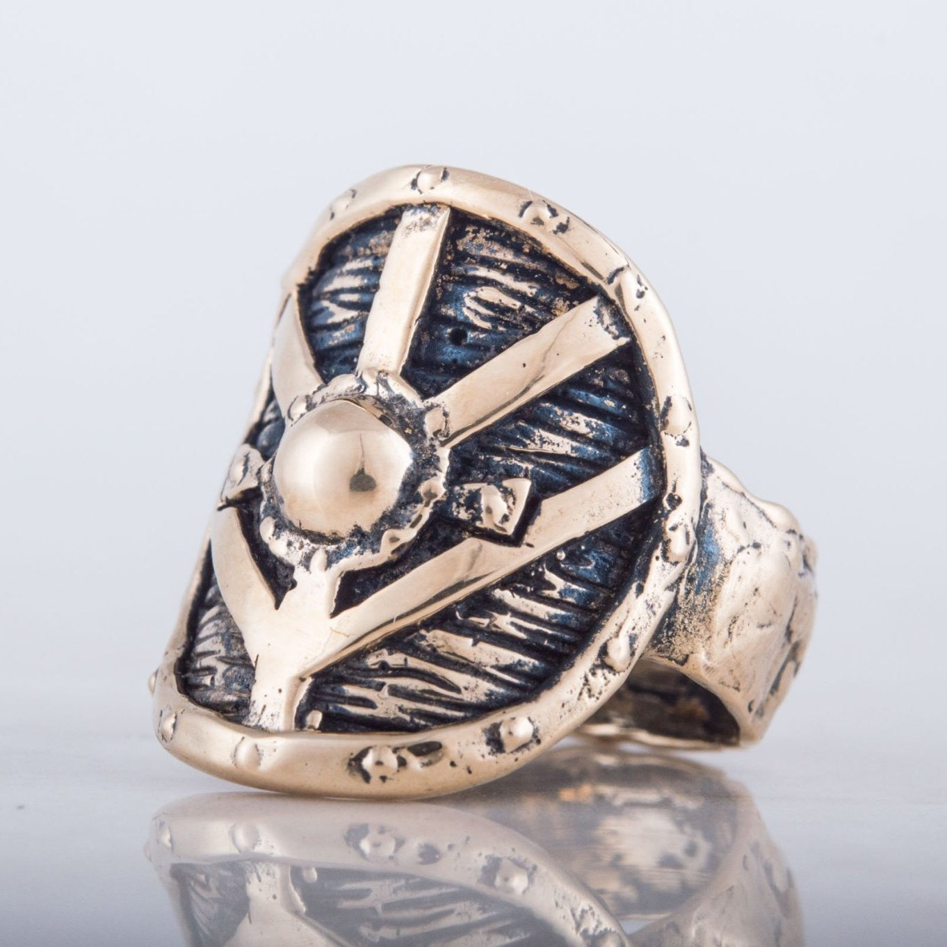 Lagertha's Shield Handcrafted Bronze Viking Ring