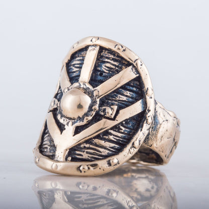 Lagertha's Shield Handcrafted Bronze Viking Ring
