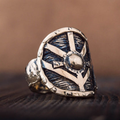 Lagertha's Shield Handcrafted Bronze Viking Ring