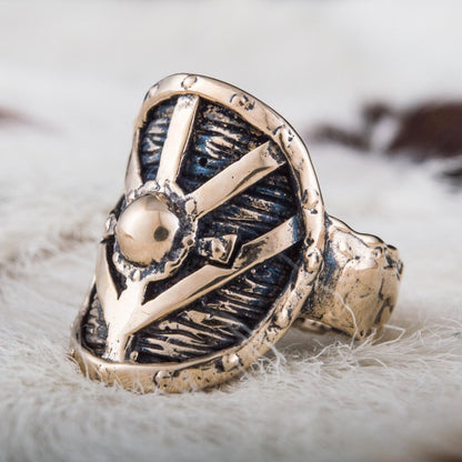 Lagertha's Shield Handcrafted Bronze Viking Ring